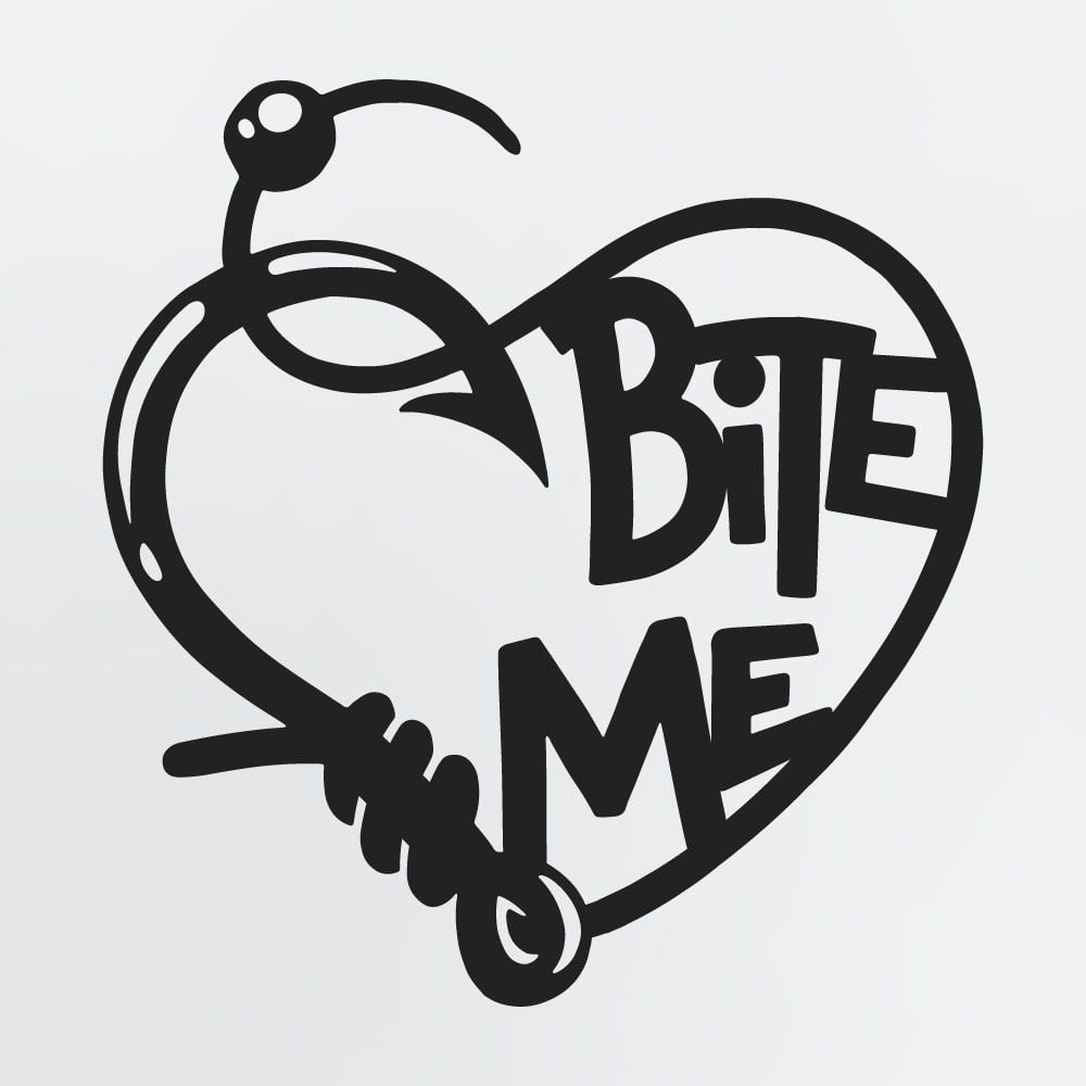 Download Love For Fishing Sign Bite Me With Fishing Hook Line Heart Shaped Metal Wall Art Steelsigns Ca